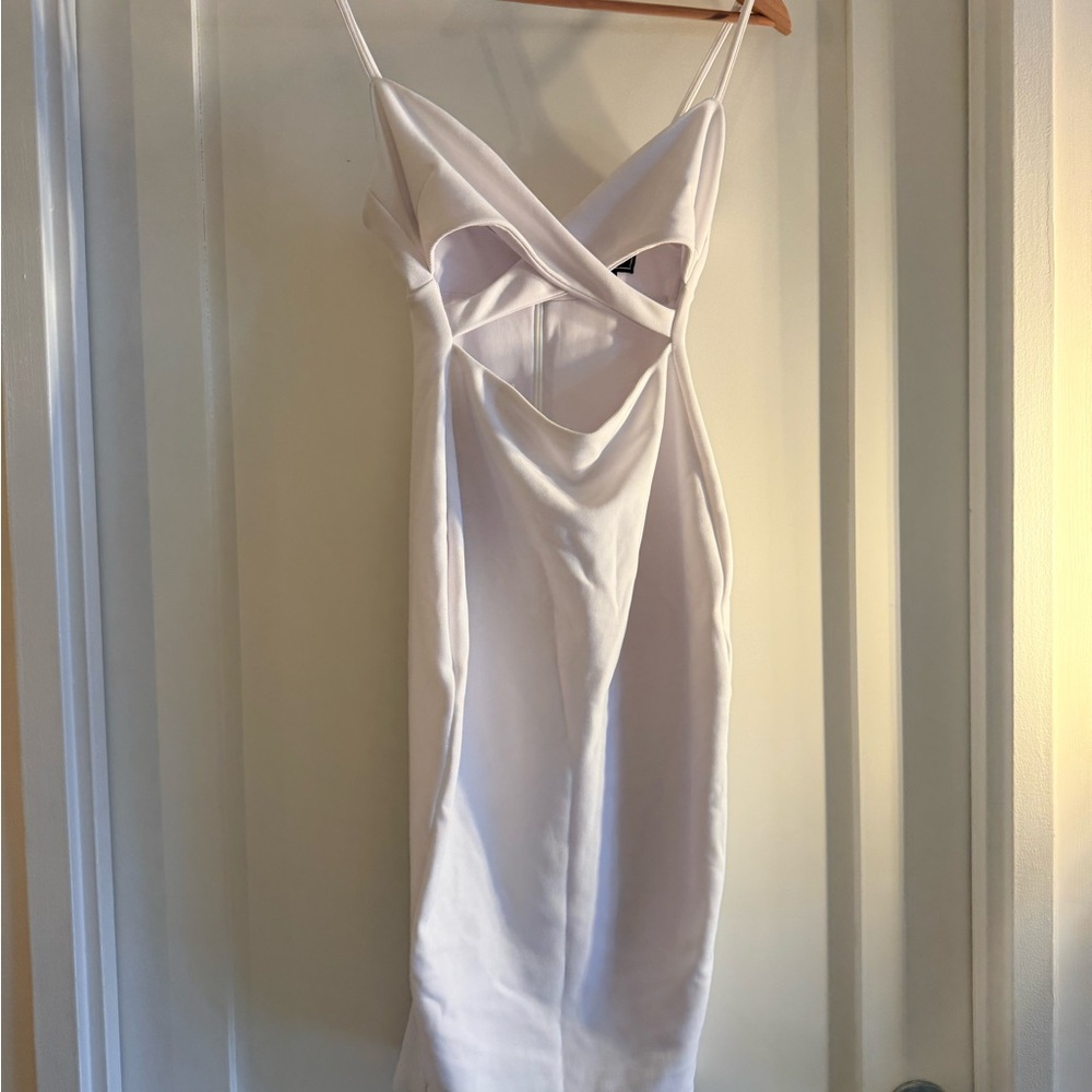 Nookie White Backless Spaghetti Strap Dress